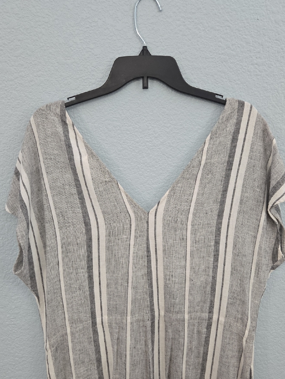 ANTHROPOLOGIE Cloth & Stone Linen Blend Jumpsuit Wide Leg Tie Waist Sz Large - Picture 6 of 12